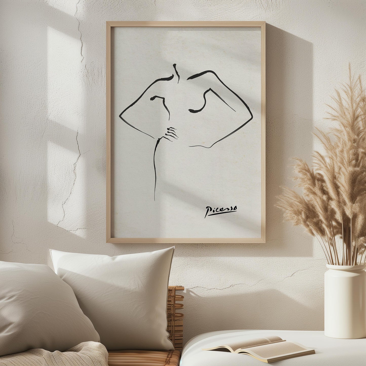 Body Outline Drawing Lithograph by Pablo Picasso | Modern Minimalist Line Art (A0064)