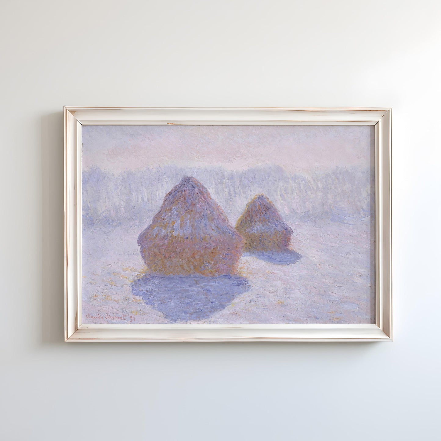 Haystacks (Effect of Snow and Sun) by Claude Monet 1891 | Impressionism Art Print (B3658)