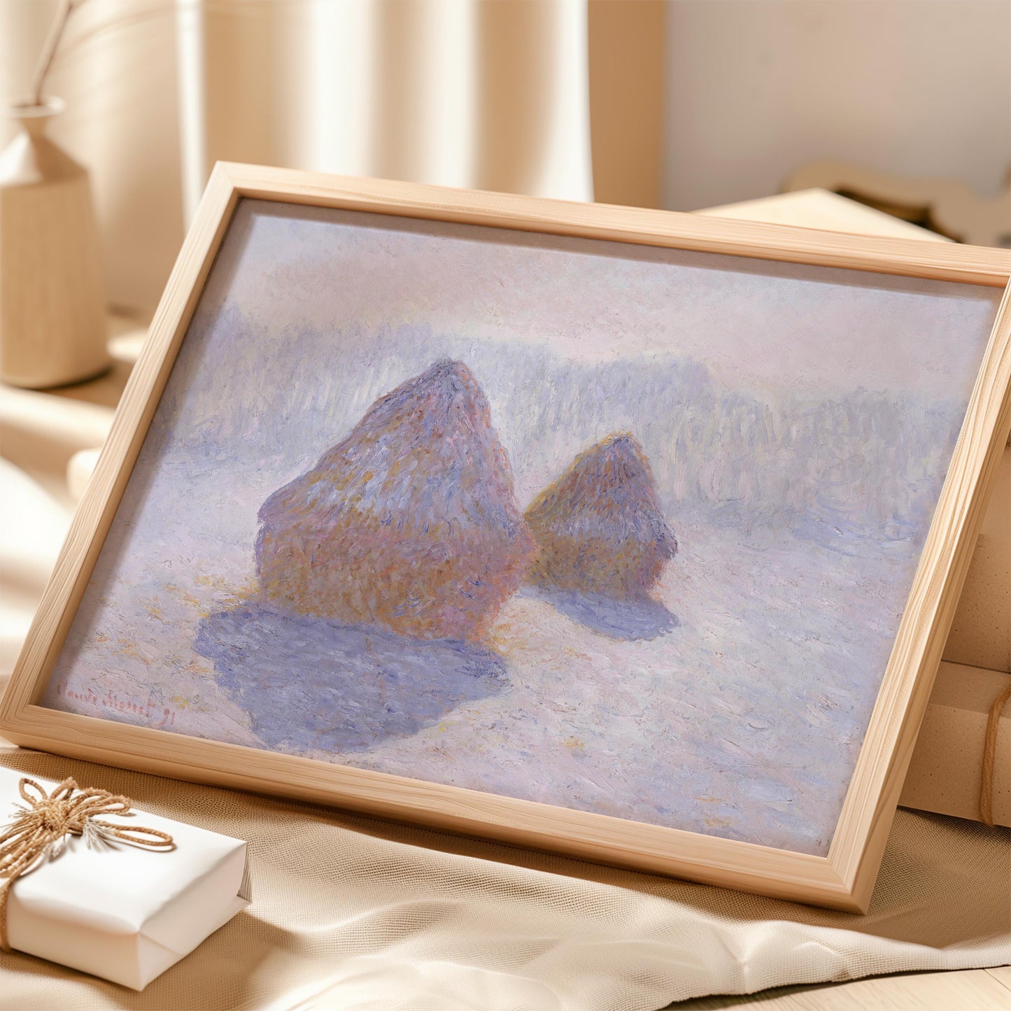 Haystacks (Effect of Snow and Sun) by Claude Monet 1891 | Impressionism Art Print (B3658)