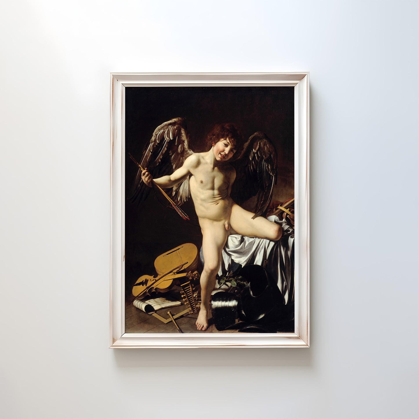 Cupid as Victor by Caravaggio 1601 | Baroque Art Print (D0193)