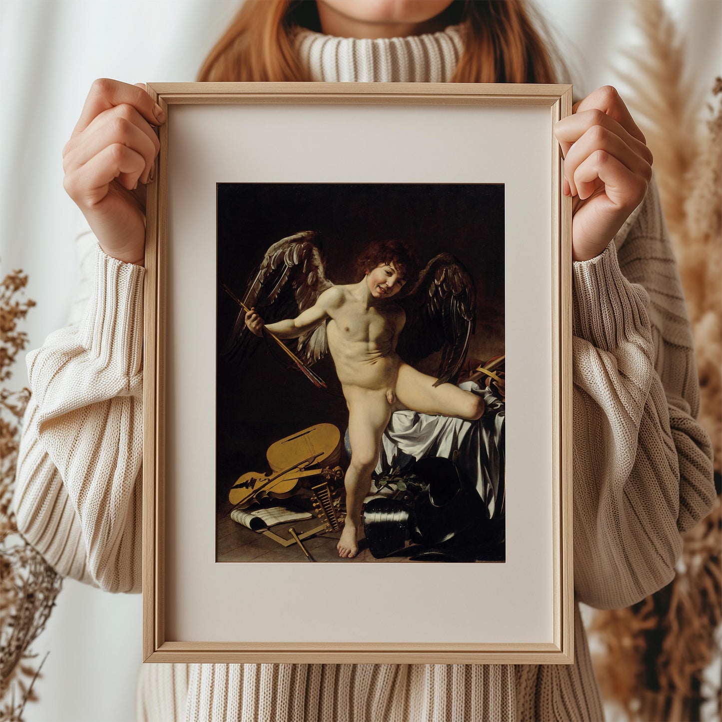 Cupid as Victor by Caravaggio 1601 | Baroque Art Print (D0193)