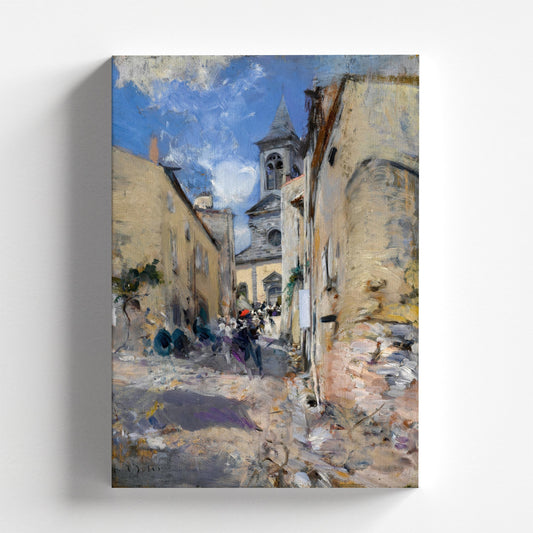 Chiesa Di Paese (L’uscita Dalla Messa) by Giovanni Boldini | Academic Art Print (D0307)