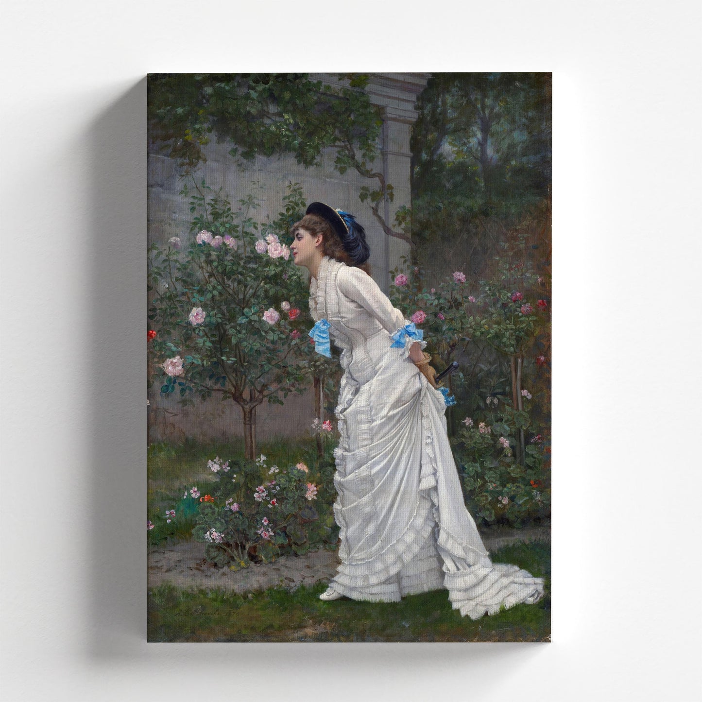 Woman and Roses by Auguste Toulmouche 1879 | Realism Art Print (B4638)