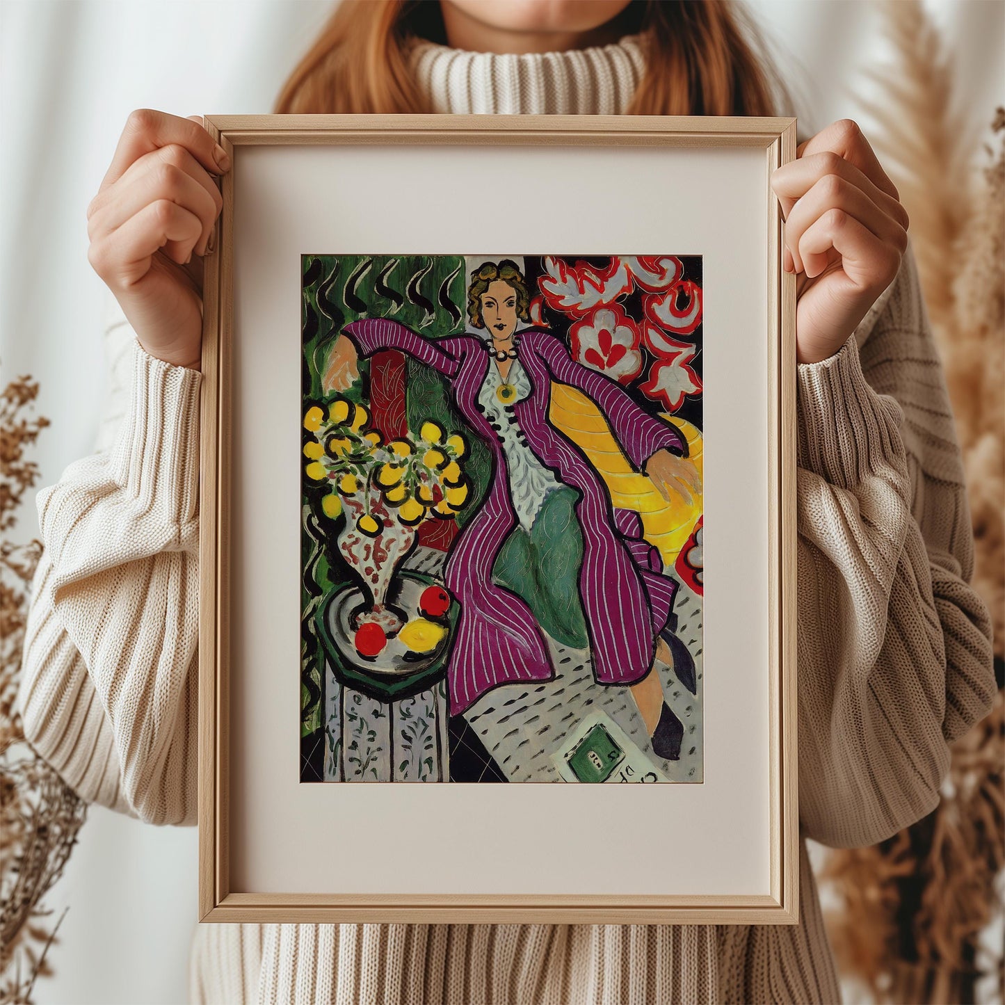 Woman in a Purple Coat by Henri Matisse 1937 | Modern Portrait Art Print (B4504)