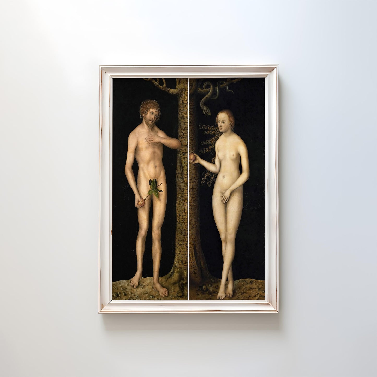 Adam and Eve by Lucas Cranach the Elder c.1510s | Renaissance Art Print (B4733)