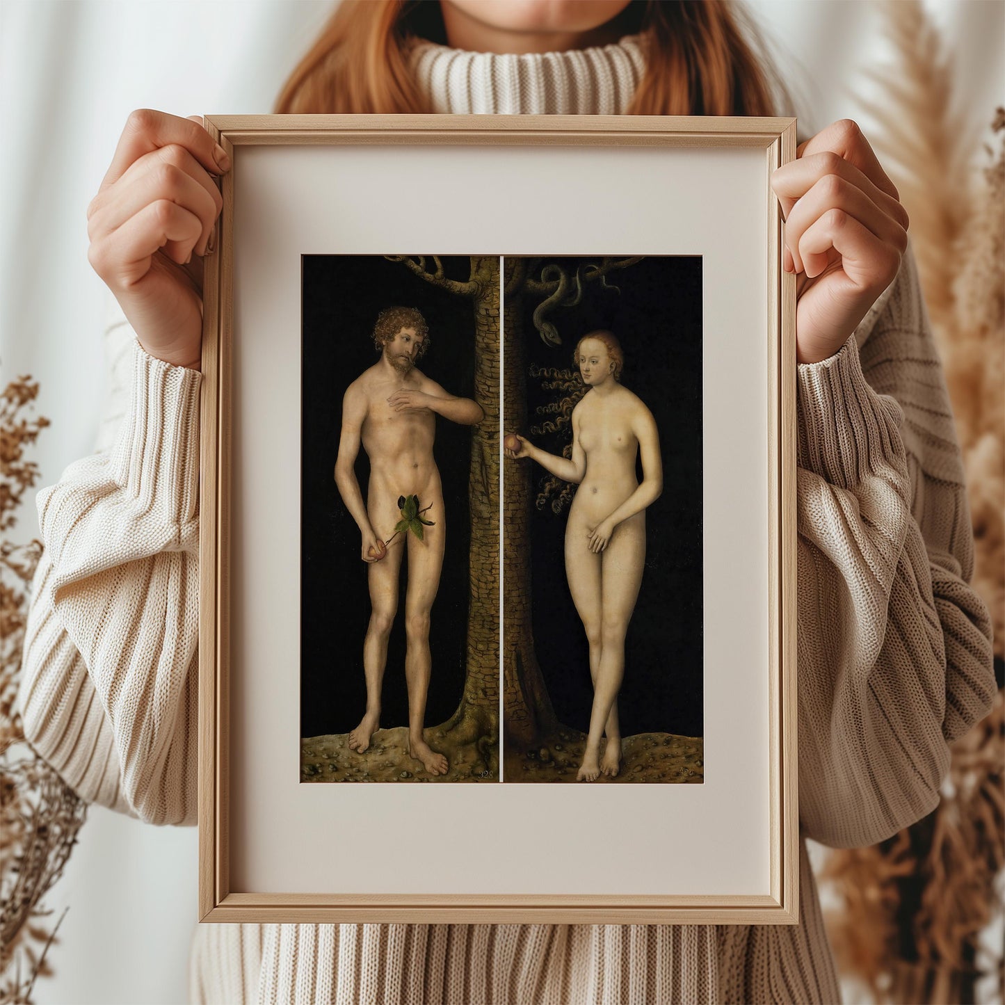 Adam and Eve by Lucas Cranach the Elder c.1510s | Renaissance Art Print (B4733)