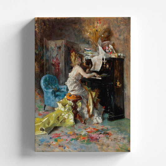 Woman at a Piano (Signora al Pianoforte) by Giovanni Boldini | Academic Art Print (D0332)