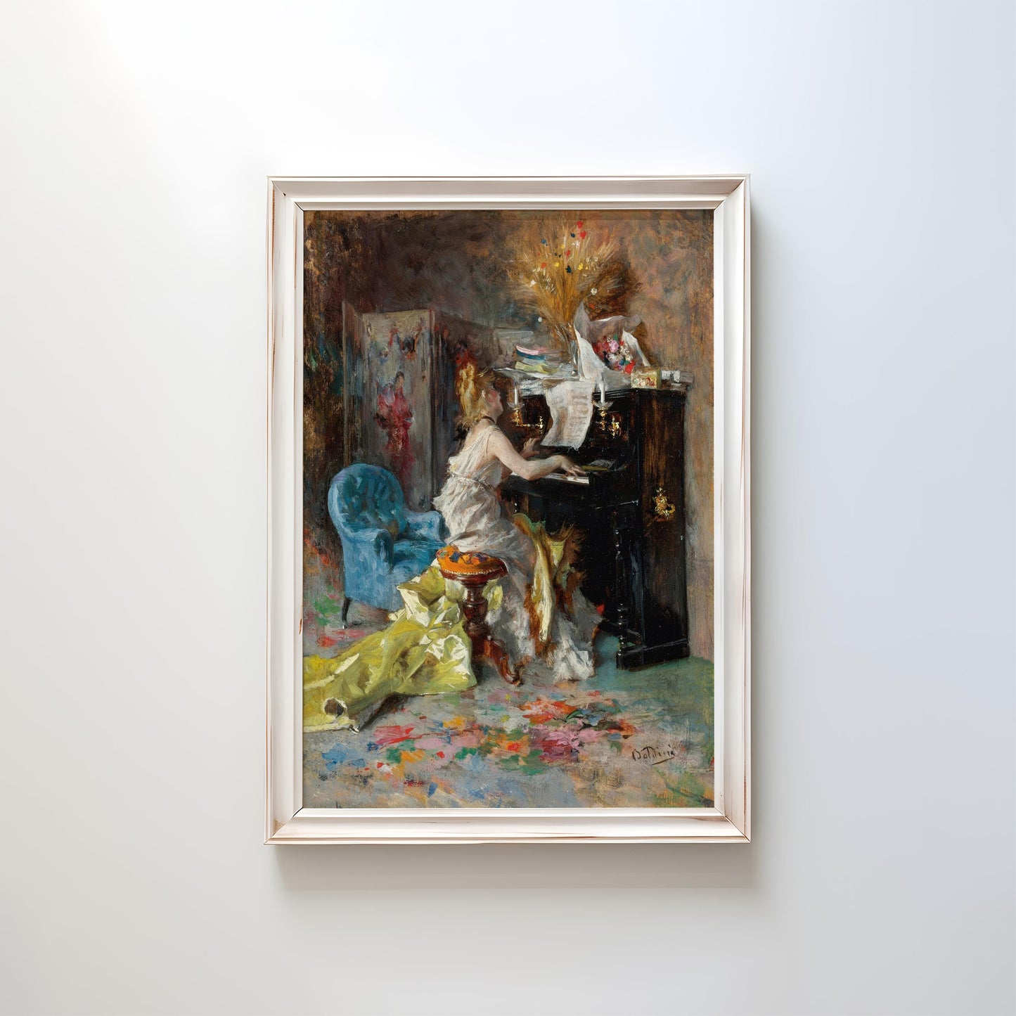 Woman at a Piano (Signora al Pianoforte) by Giovanni Boldini | Academic Art Print (D0332)