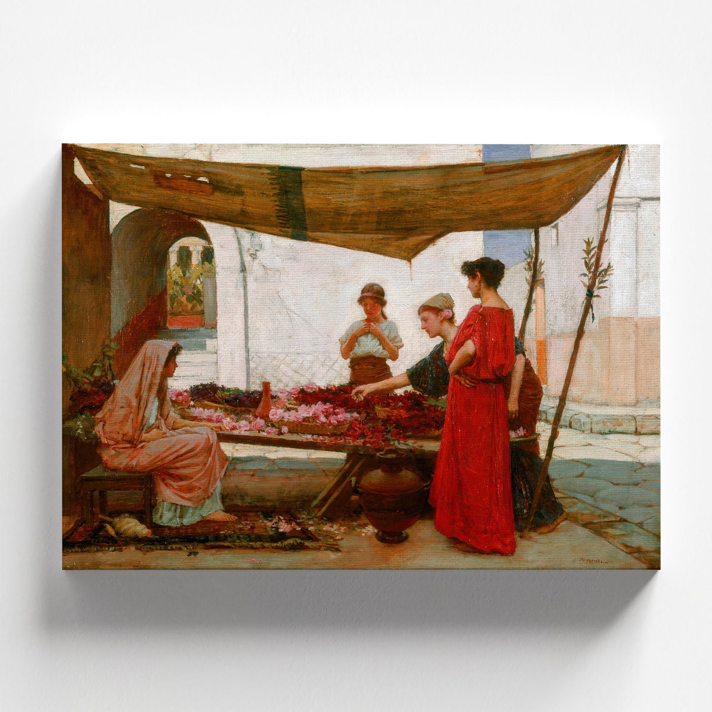 A Grecian Flower Market by John William Waterhouse 1880 | Pre-Raphaelite Art Print (B4857)