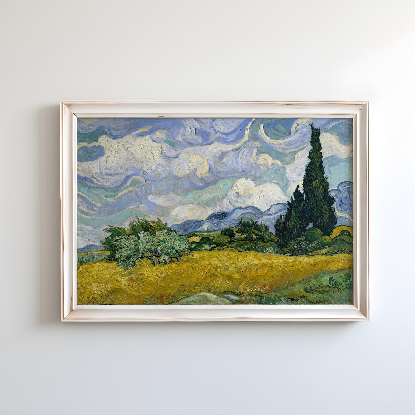 Wheat Field with Cypresses by Vincent van Gogh 1889 | Post-Impressionism Art Print (B4221)