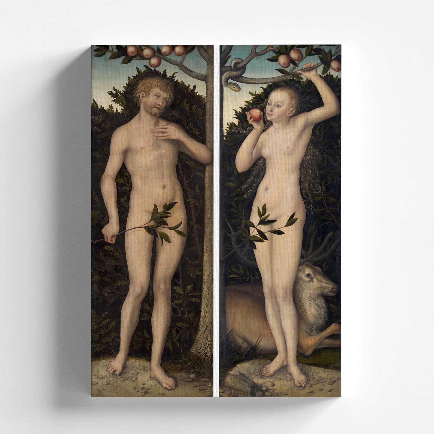 Adam and Eve by Lucas Cranach the Elder c.1533-c.1537 | Renaissance Art Print (B4735)