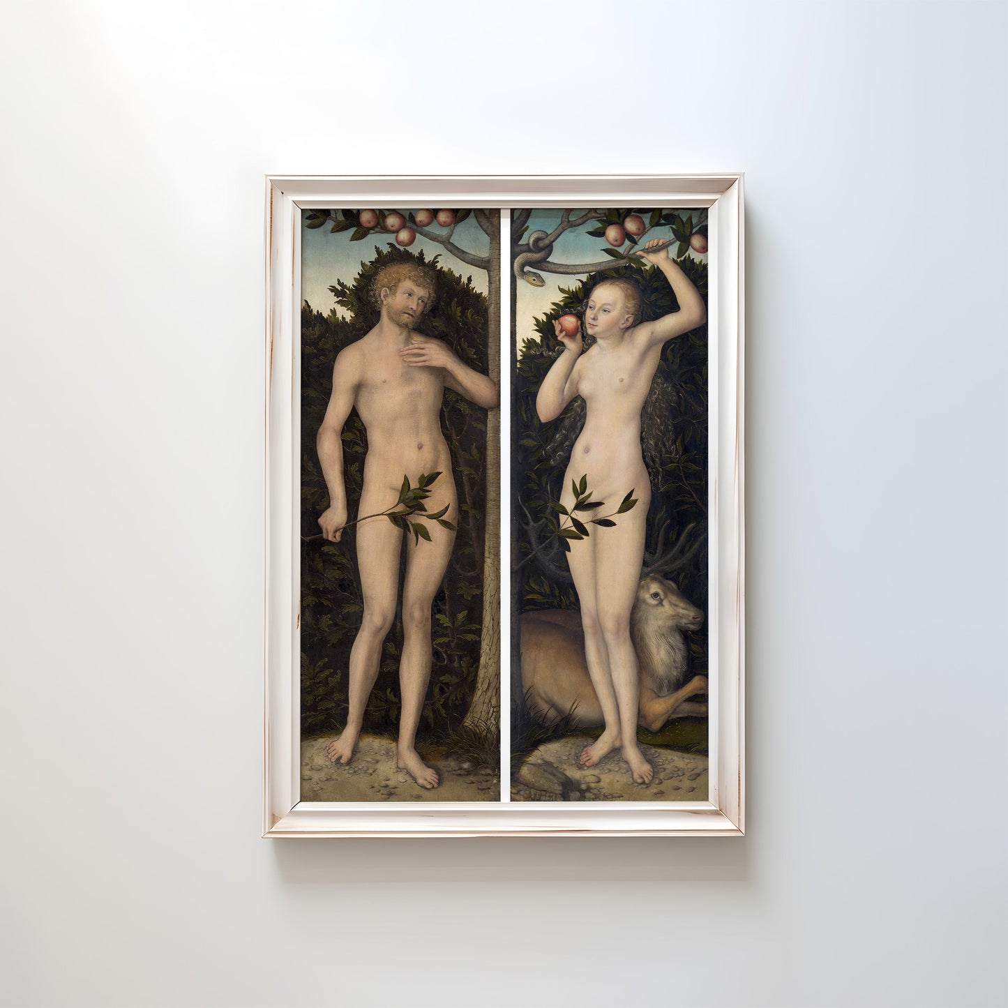 Adam and Eve by Lucas Cranach the Elder c.1533-c.1537 | Renaissance Art Print (B4735)