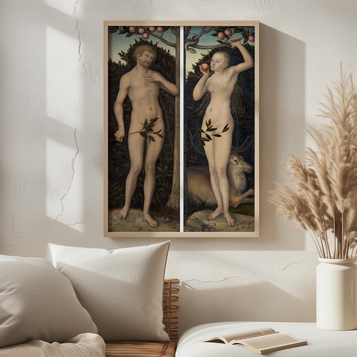 Adam and Eve by Lucas Cranach the Elder c.1533-c.1537 | Renaissance Art Print (B4735)