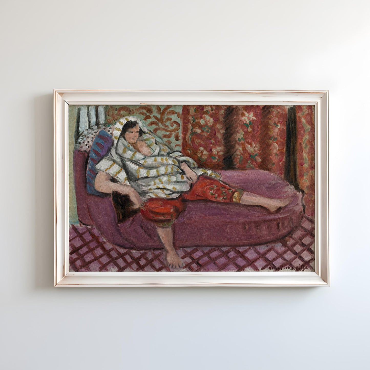 Woman on Rose Divan by Henri Matisse 1921 | Fauvist Portrait Art Print (B4809)