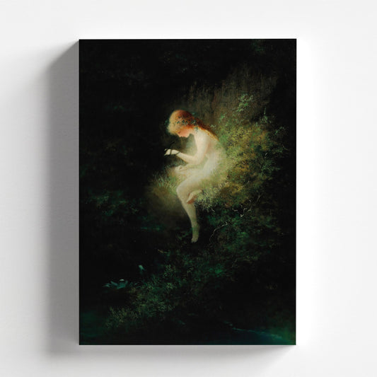 Girl Holding A Snake – Innocence by Karl Wilhelm Diefenbach 1900 | Symbolist Art Print (D0044)