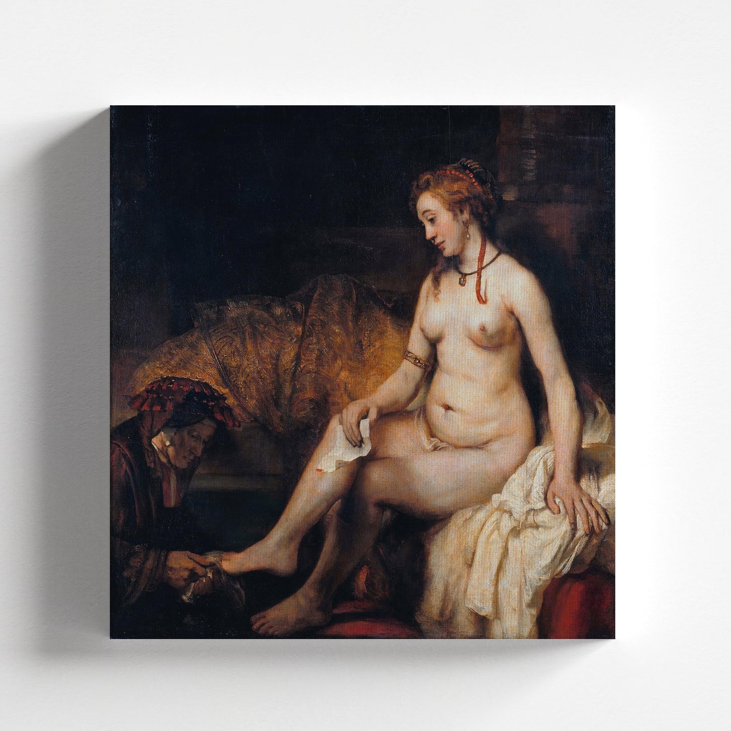 Bathsheba at Her Bath by Rembrandt 1654 | Baroque Art Print (B3905)