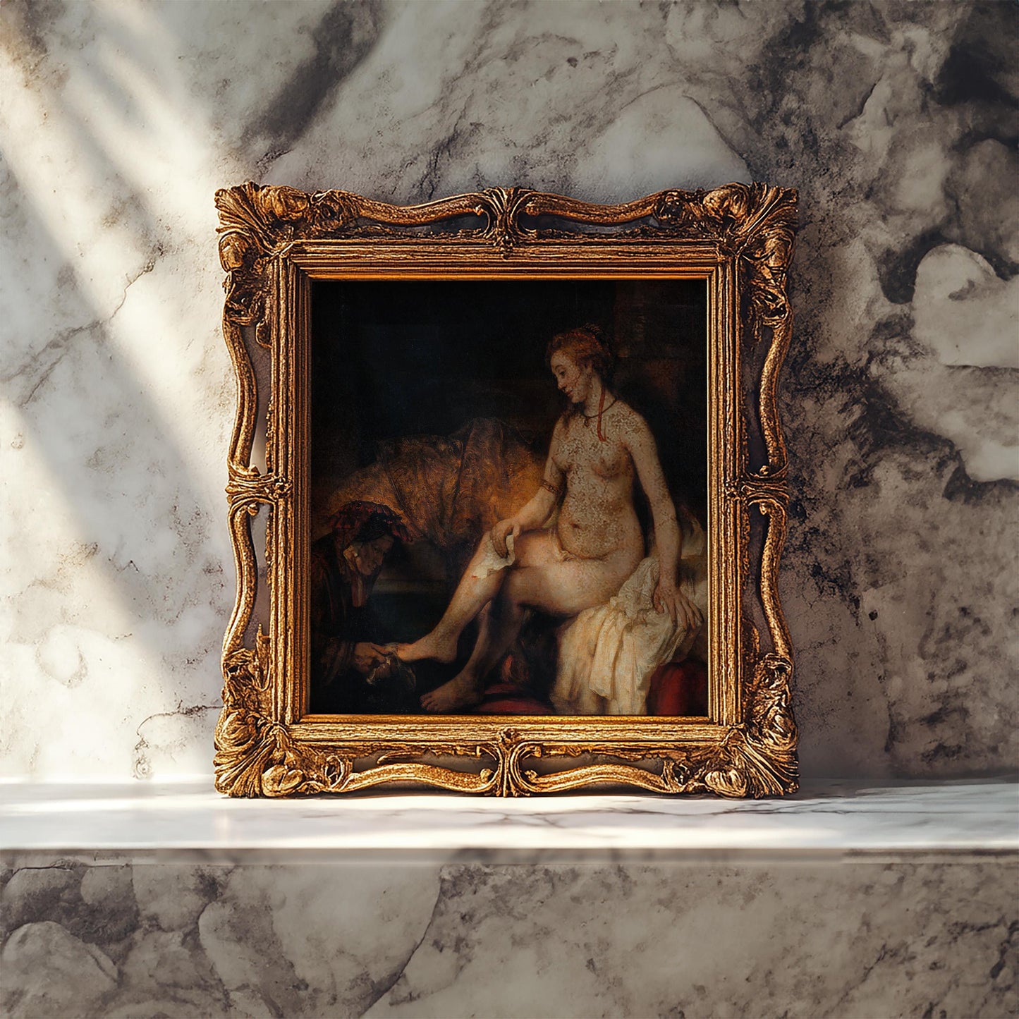 Bathsheba at Her Bath by Rembrandt 1654 | Baroque Art Print (B3905)