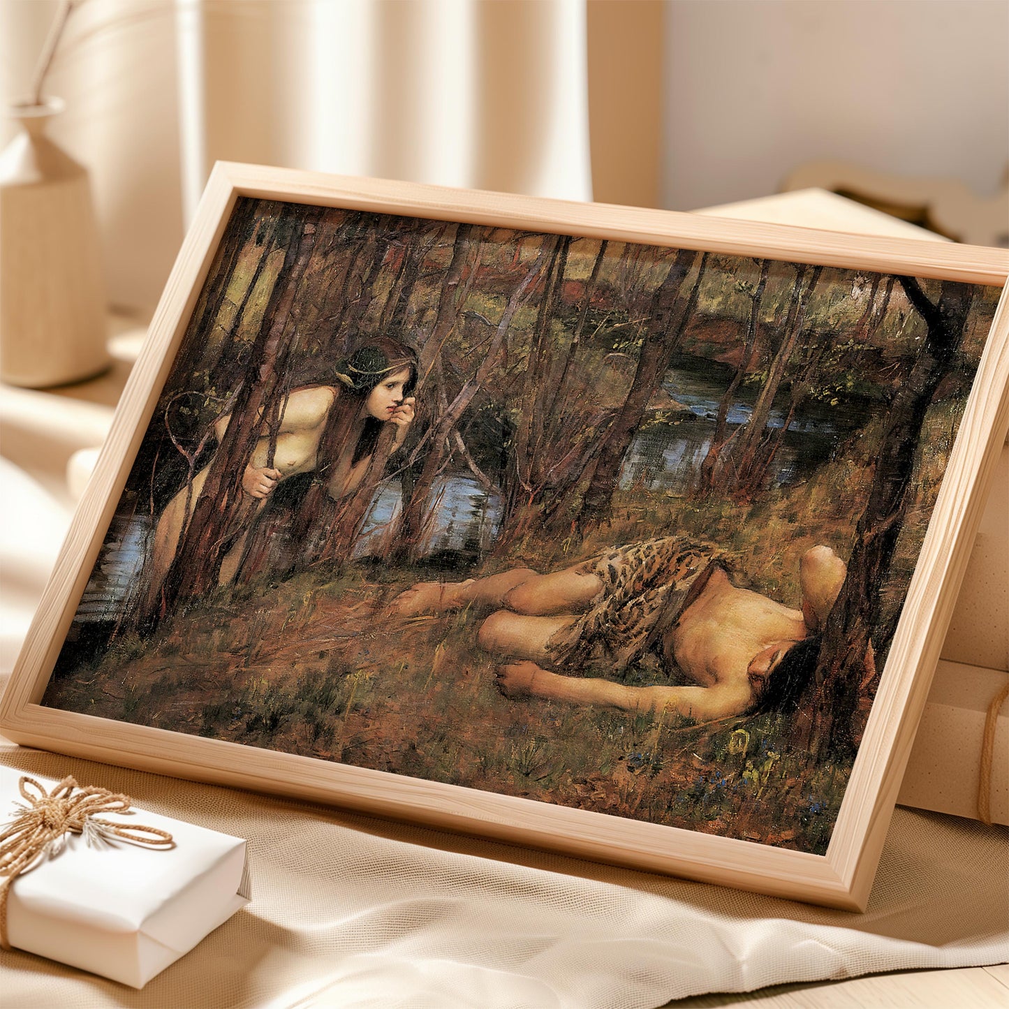 A Naiad or Hylas with a Nymph by John William Waterhouse 1893 | Pre-Raphaelite Art Print (B4870)