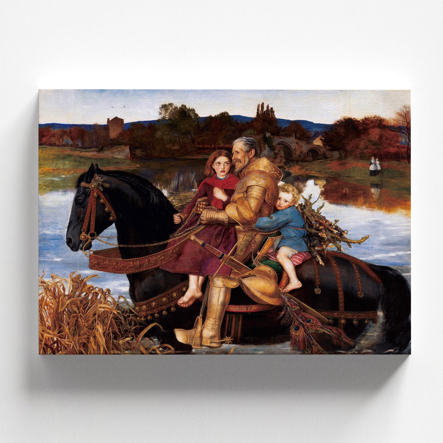 A Dream of the Past: Sir Isumbras at the Ford by John Everett Millais 1857 | Pre-Raphaelite Art Print (D0211)