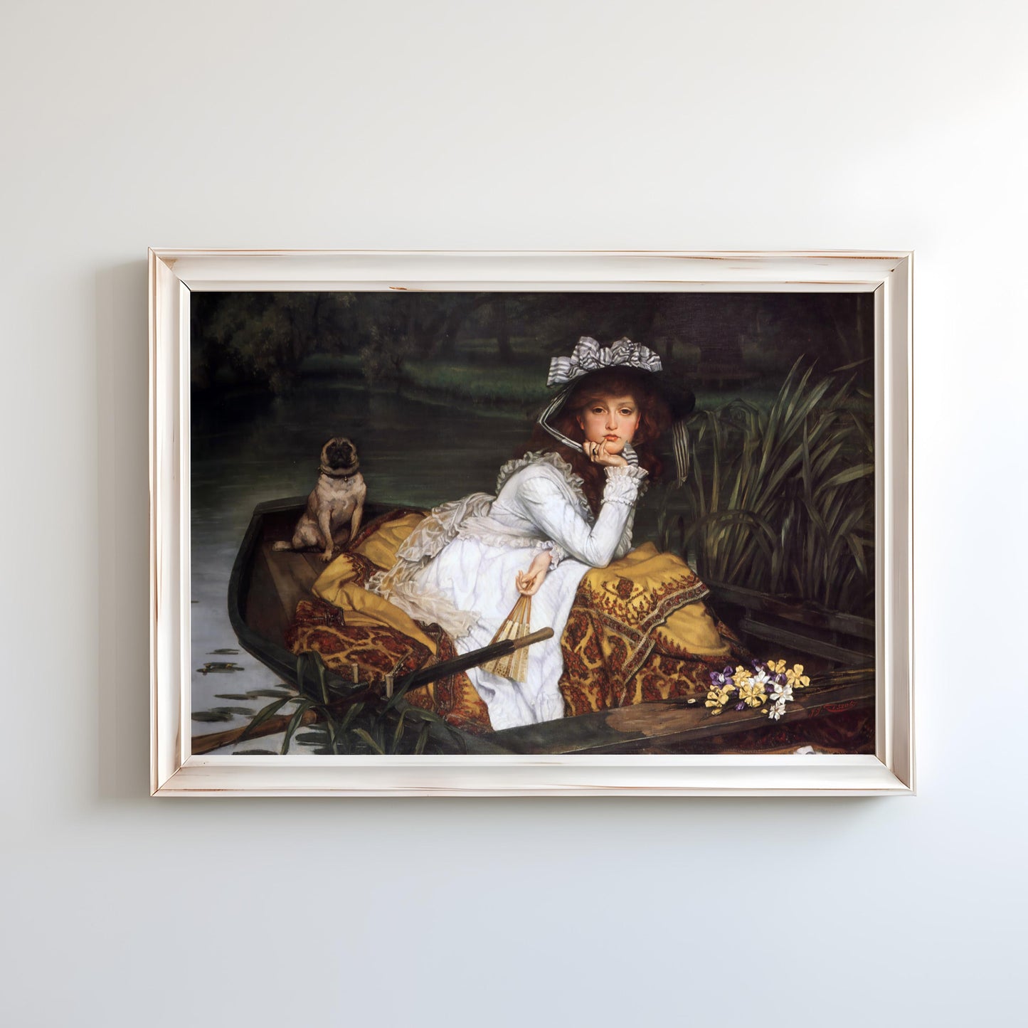 Young Lady in a Boat by James Tissot 1870 | Realism Art Print (D0221)