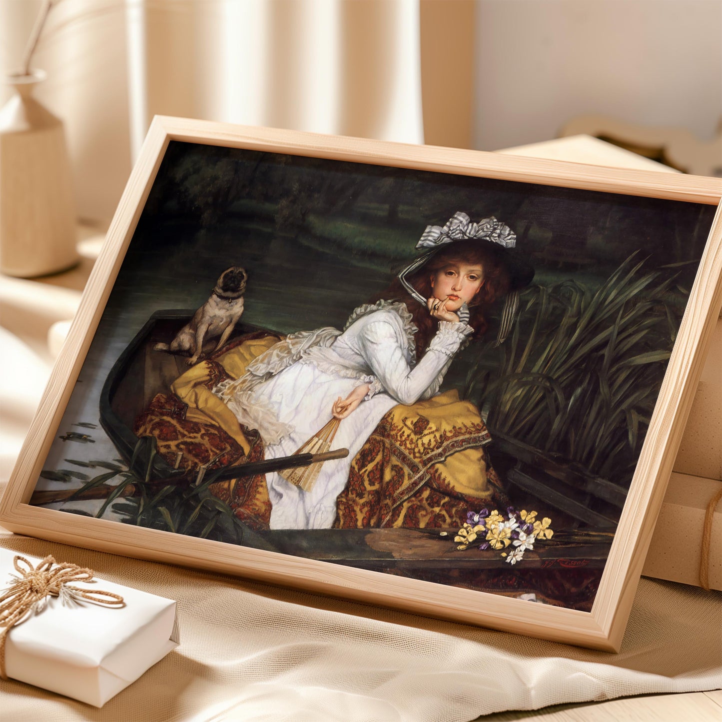 Young Lady in a Boat by James Tissot 1870 | Realism Art Print (D0221)