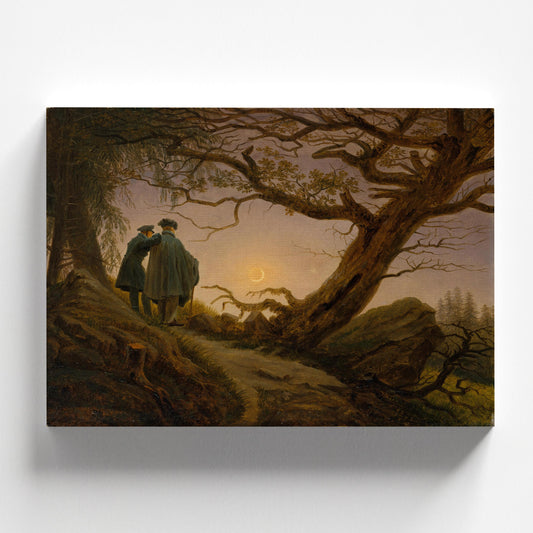 Two Men Contemplating the Moon by Caspar David Friedrich 1819-20 | Romanticism Art Print (B3976)