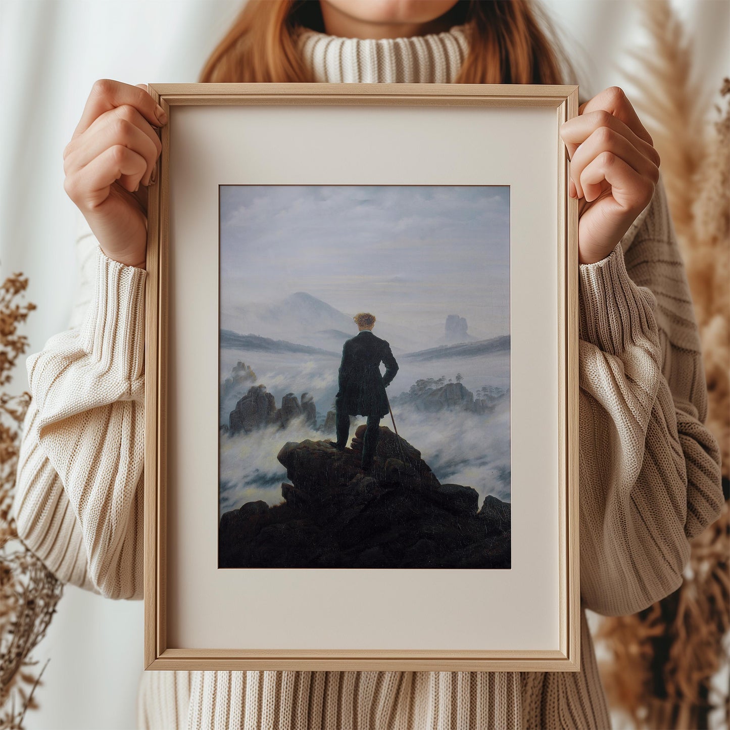 Wanderer Above the Sea of Fog by Caspar David Friedrich 1818 | Romanticism Art Print (B4081)