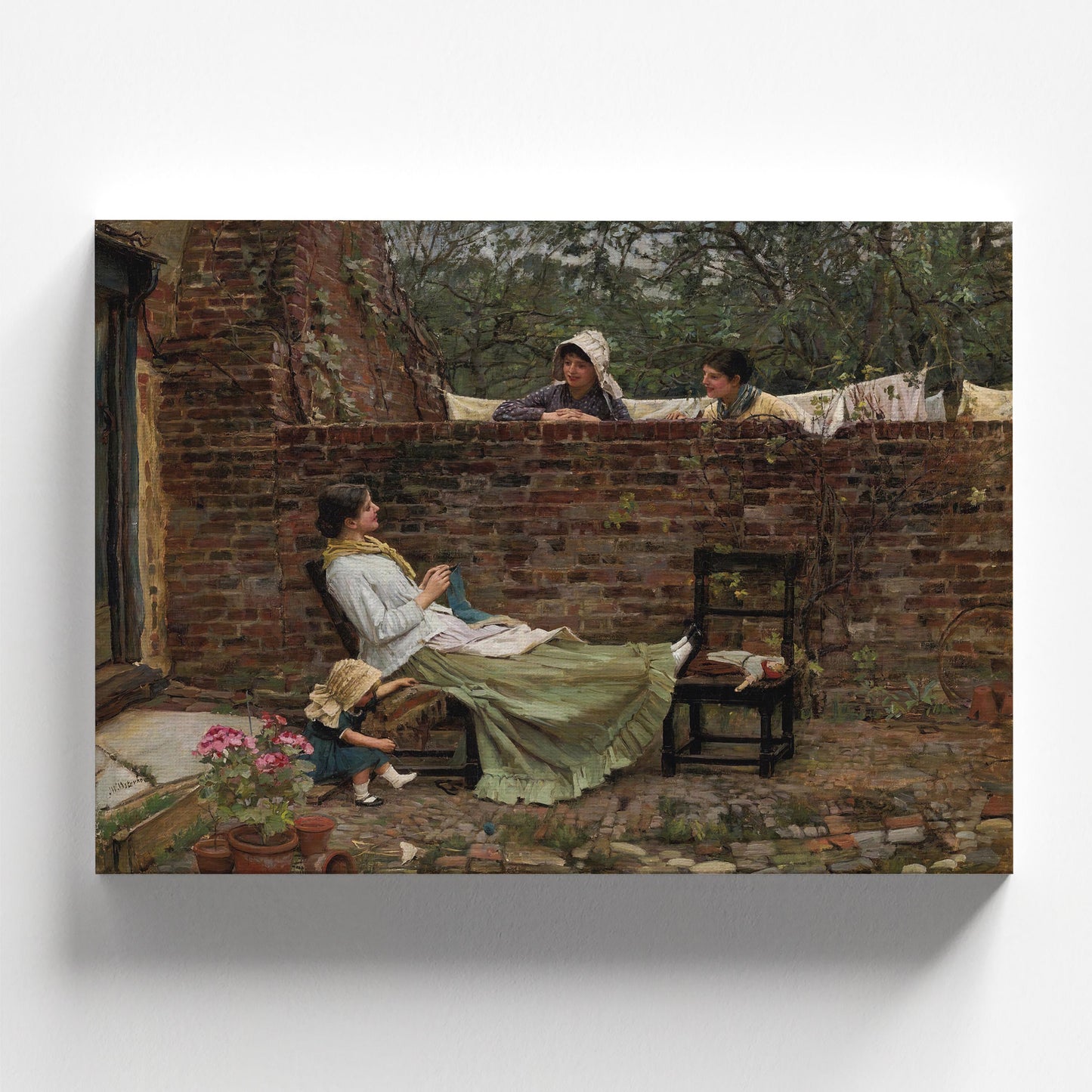 Good Neighbours (Gossip) by John William Waterhouse 1885 | Pre-Raphaelite Art Print (B4879)