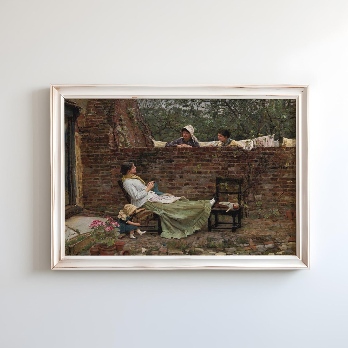 Good Neighbours (Gossip) by John William Waterhouse 1885 | Pre-Raphaelite Art Print (B4879)