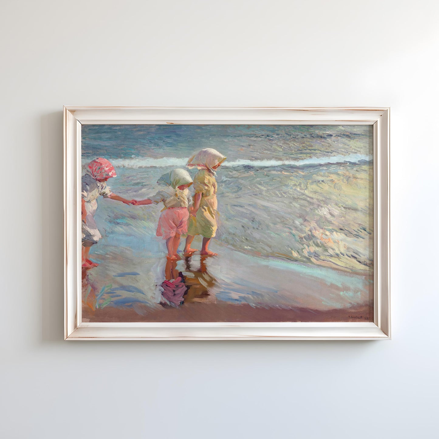 The Three Sisters on the Beach (Las Tres Hermanas en la Playa) by Joaquín Sorolla 1908 | Impressionist Art Print (D0123)