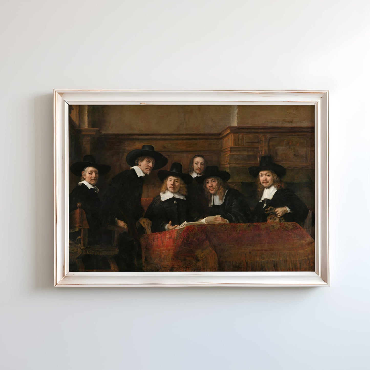 The Syndics of the Drapers' Guild by Rembrandt 1662 | Baroque Art Print (B3841)