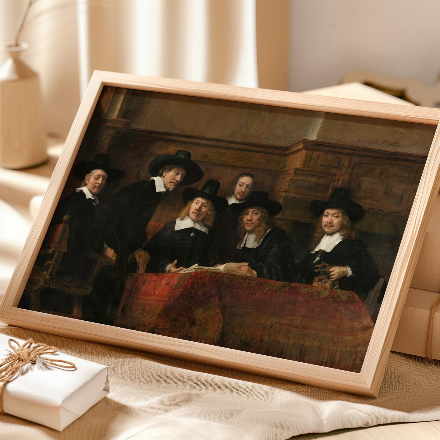 The Syndics of the Drapers' Guild by Rembrandt 1662 | Baroque Art Print (B3841)