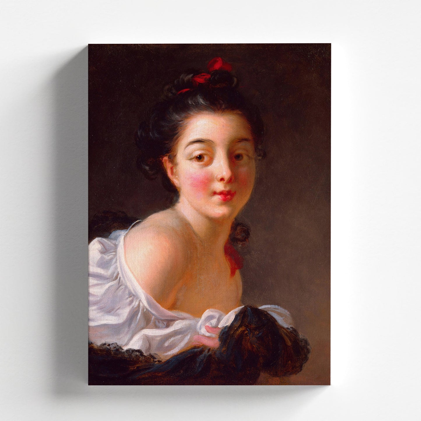 Young Woman with Brown Hair by Jean-Honoré Fragonard c.1769 | Rococo Art Print (B4084)