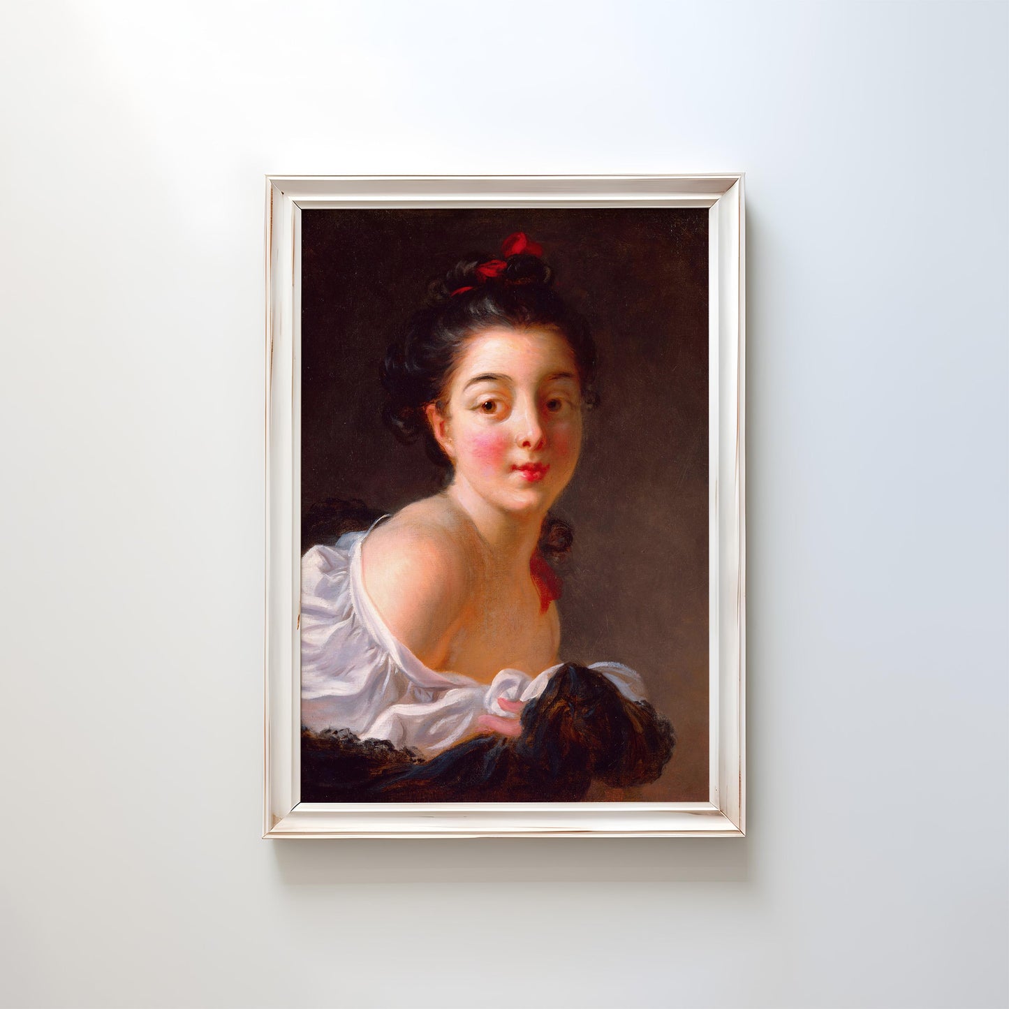 Young Woman with Brown Hair by Jean-Honoré Fragonard c.1769 | Rococo Art Print (B4084)