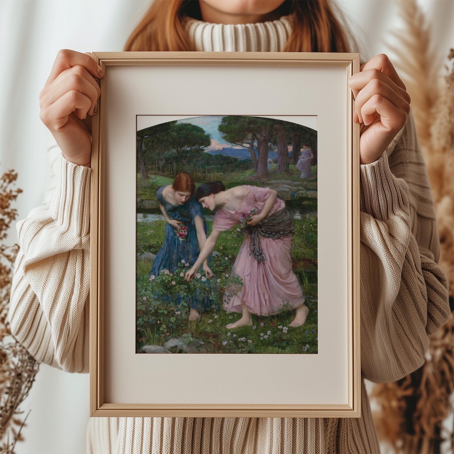 Gather Ye Rosebuds While Ye May by John William Waterhouse 1909 | Pre-Raphaelite Art Print (B3965)