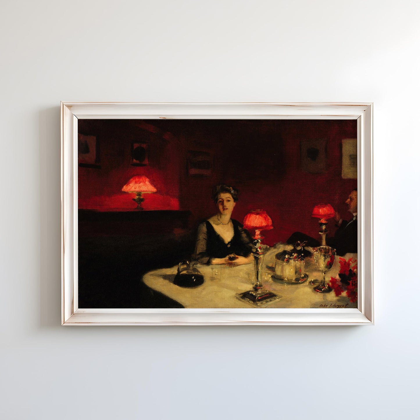 A Dinner Table at Night (Le verre de porto) by John Singer Sargent 1884 | Realism Art Print (D0143)