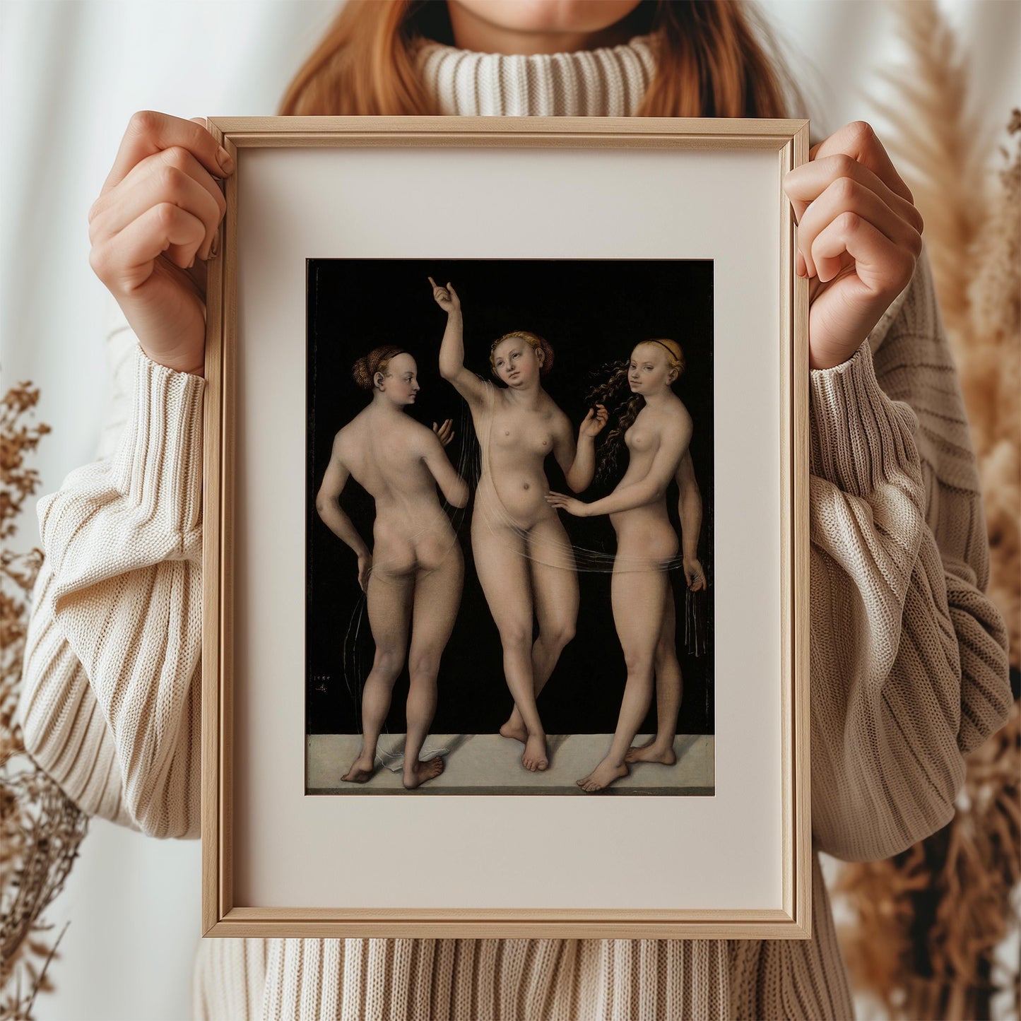 The Three Graces by Lucas Cranach the Elder 1535 | Renaissance Art Print (B4728)