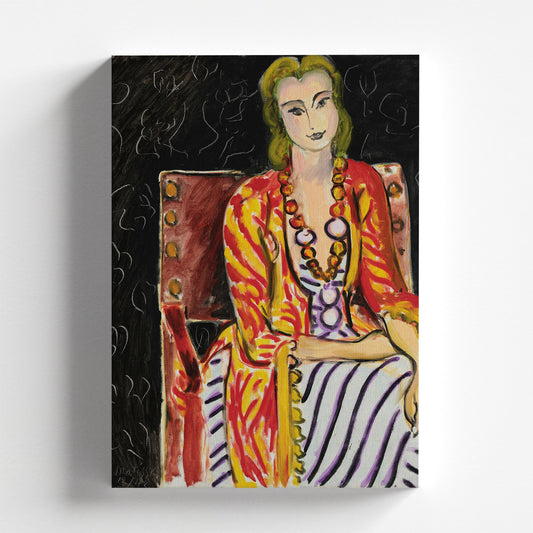 Woman Seated before a Black Background by Henri Matisse 1942 | Modern Portrait Art Print (B4718)