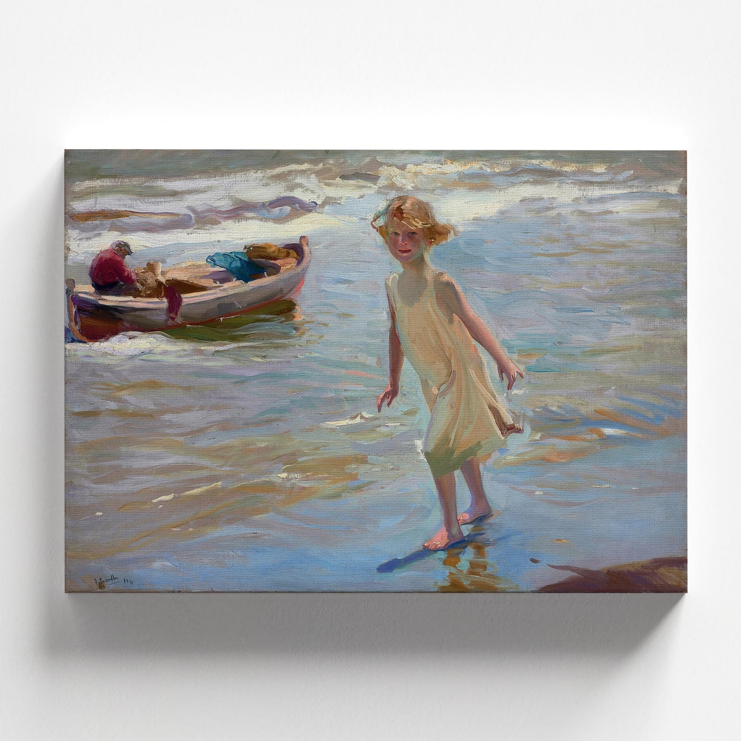 Girl on the Beach (Niña en la playa) Valencia by Joaquín Sorolla 1910 | Impressionist Art Print (D0124)