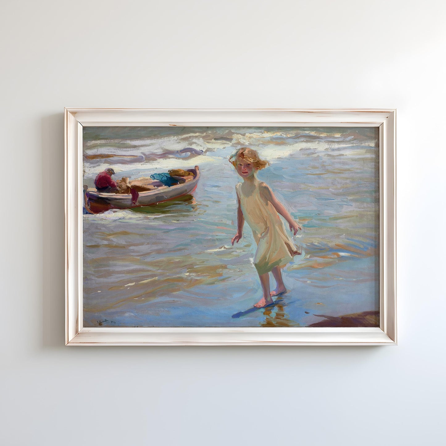 Girl on the Beach (Niña en la playa) Valencia by Joaquín Sorolla 1910 | Impressionist Art Print (D0124)