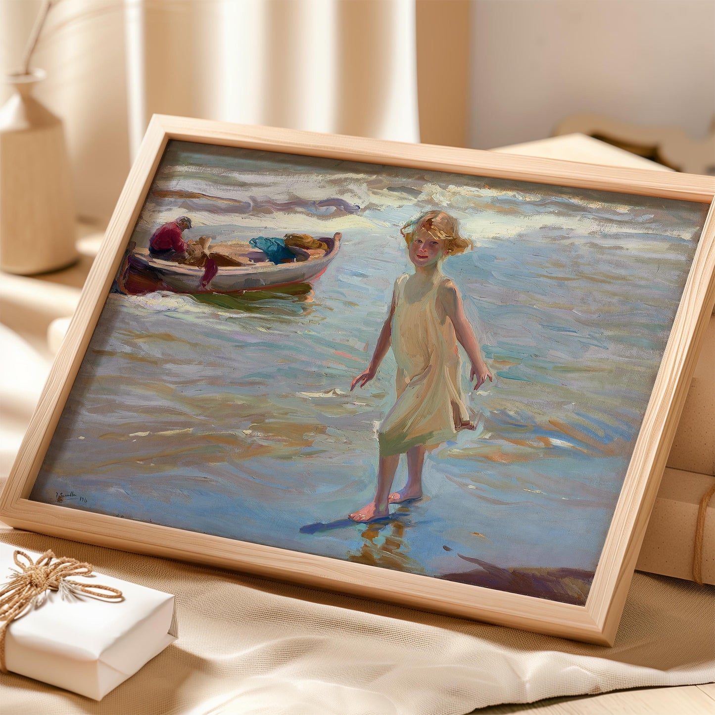 Girl on the Beach (Niña en la playa) Valencia by Joaquín Sorolla 1910 | Impressionist Art Print (D0124)