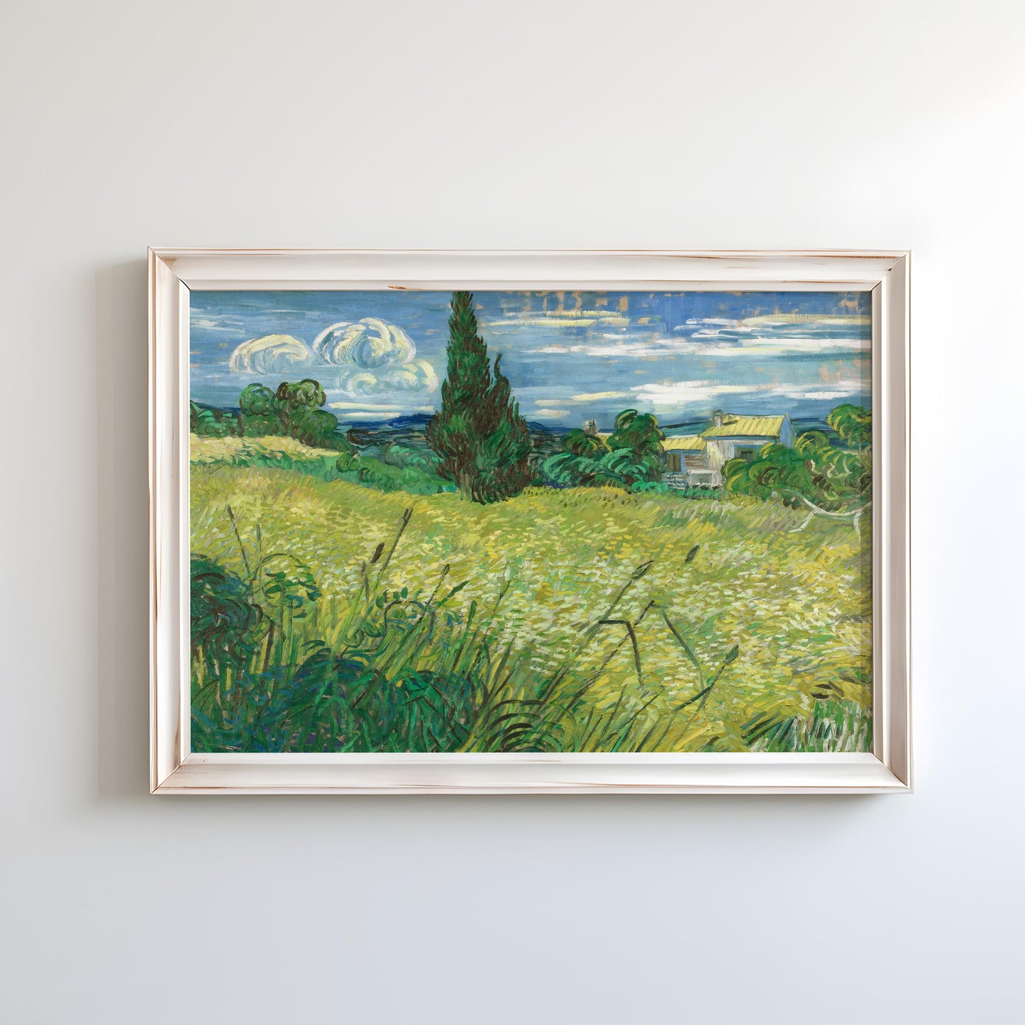 Green Wheat Field with Cypress by Vincent van Gogh 1889 | Post-Impressionism Art Print (B4225)