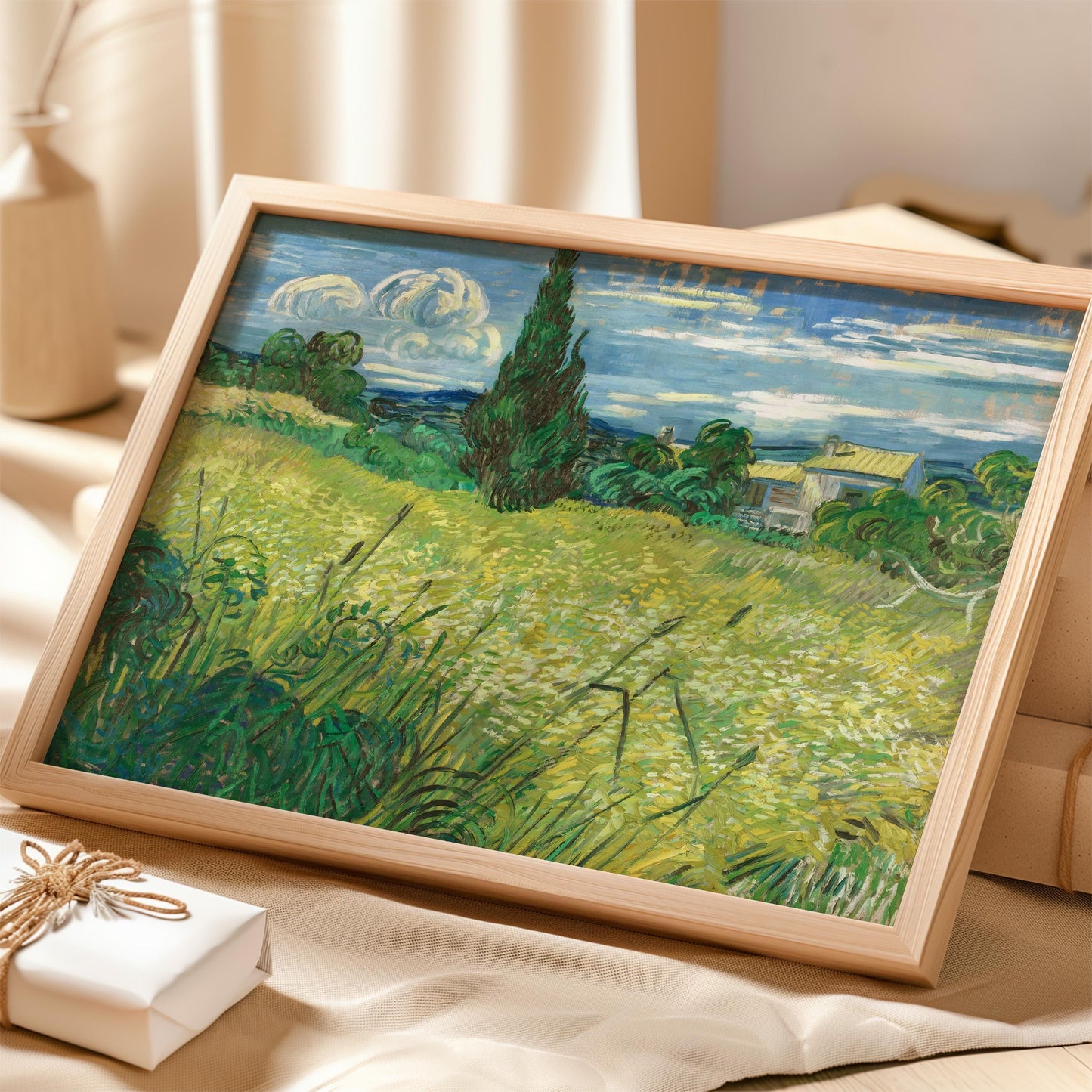 Green Wheat Field with Cypress by Vincent van Gogh 1889 | Post-Impressionism Art Print (B4225)