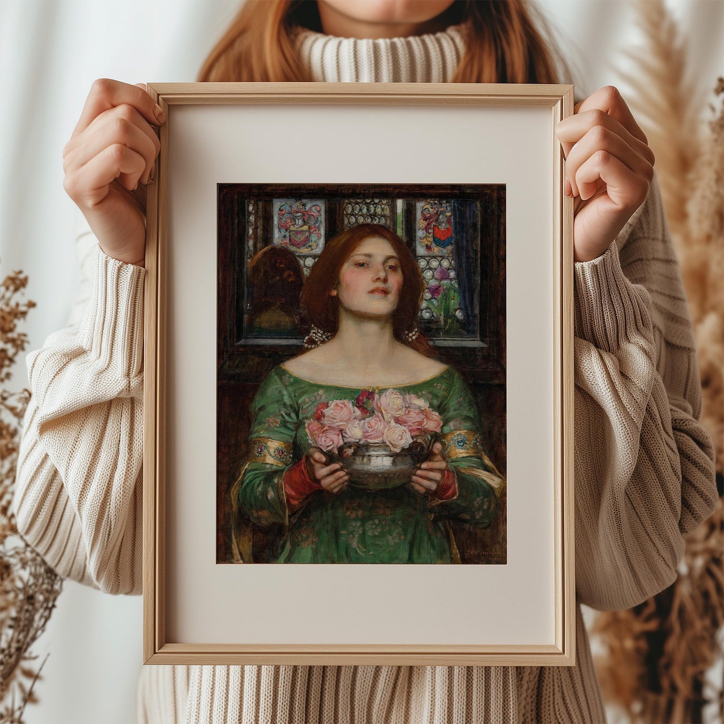 Gather Ye Rosebuds While Ye May (Study) by John William Waterhouse | Pre-Raphaelite Art Print (B4881)