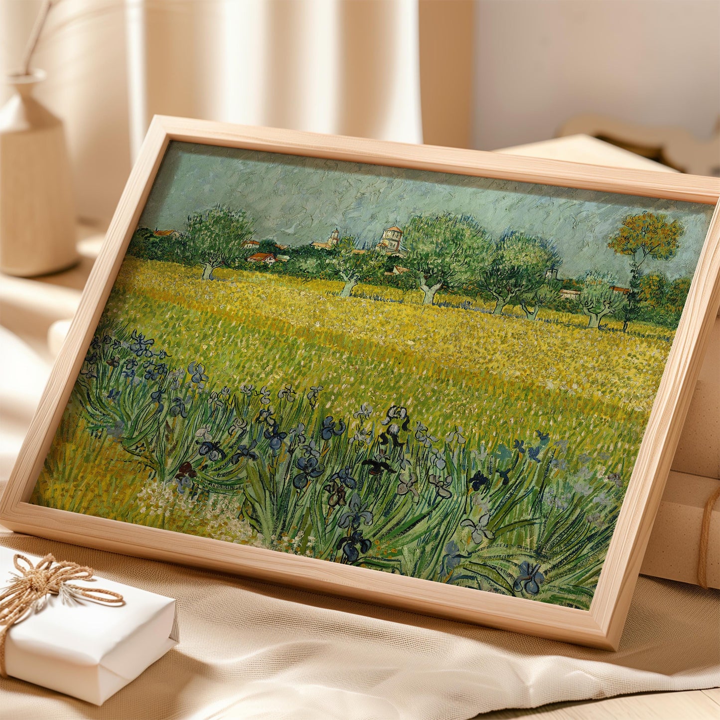 View of Arles with Irises in the Foreground by Vincent van Gogh 1888 | Post-Impressionism Art Print (B4216)