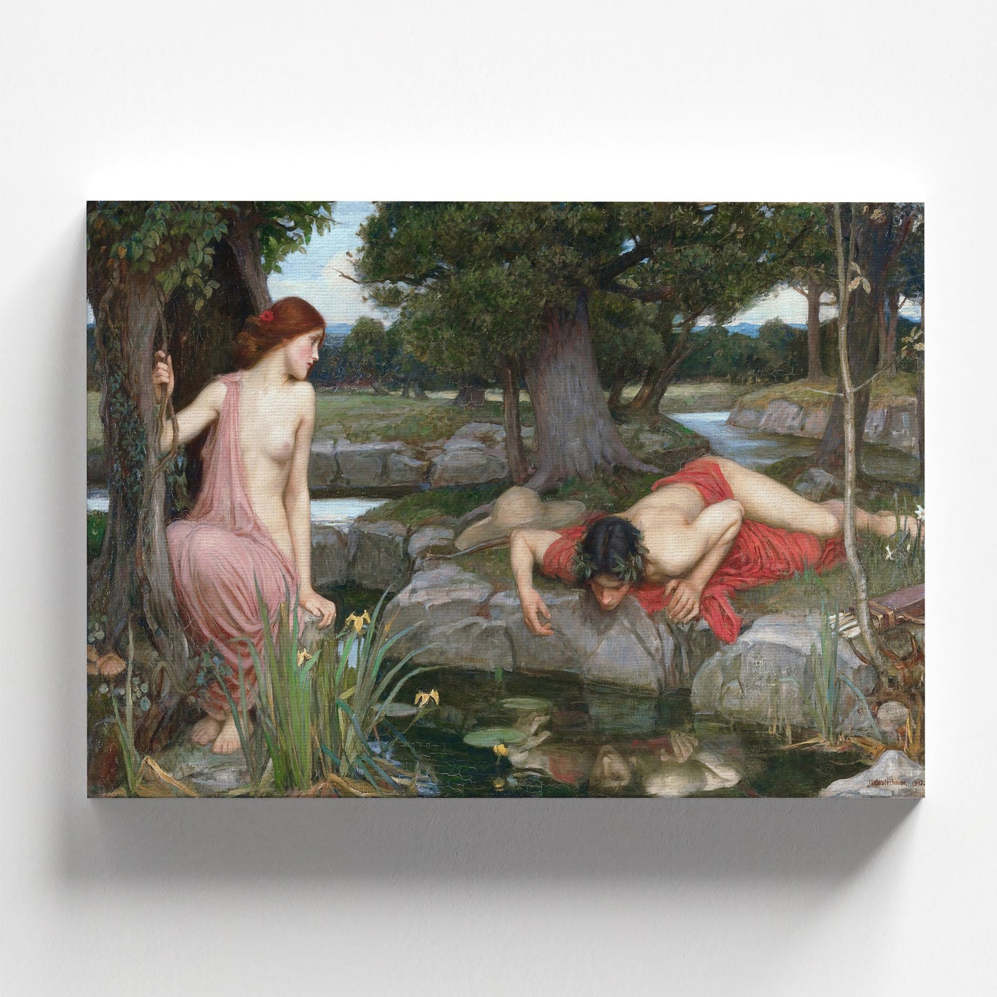 Echo and Narcissus by John William Waterhouse 1903 | Pre-Raphaelite Art Print (B4852)