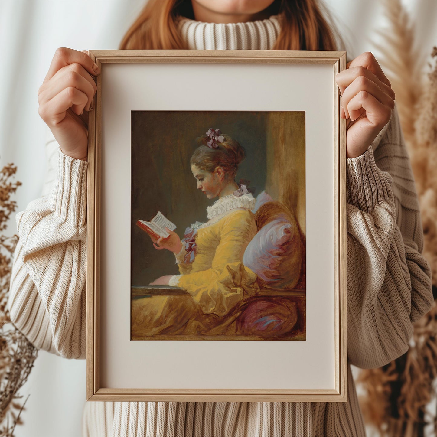 Young Girl Reading by Jean-Honoré Fragonard c.1776 | Rococo Art Print (B3963)