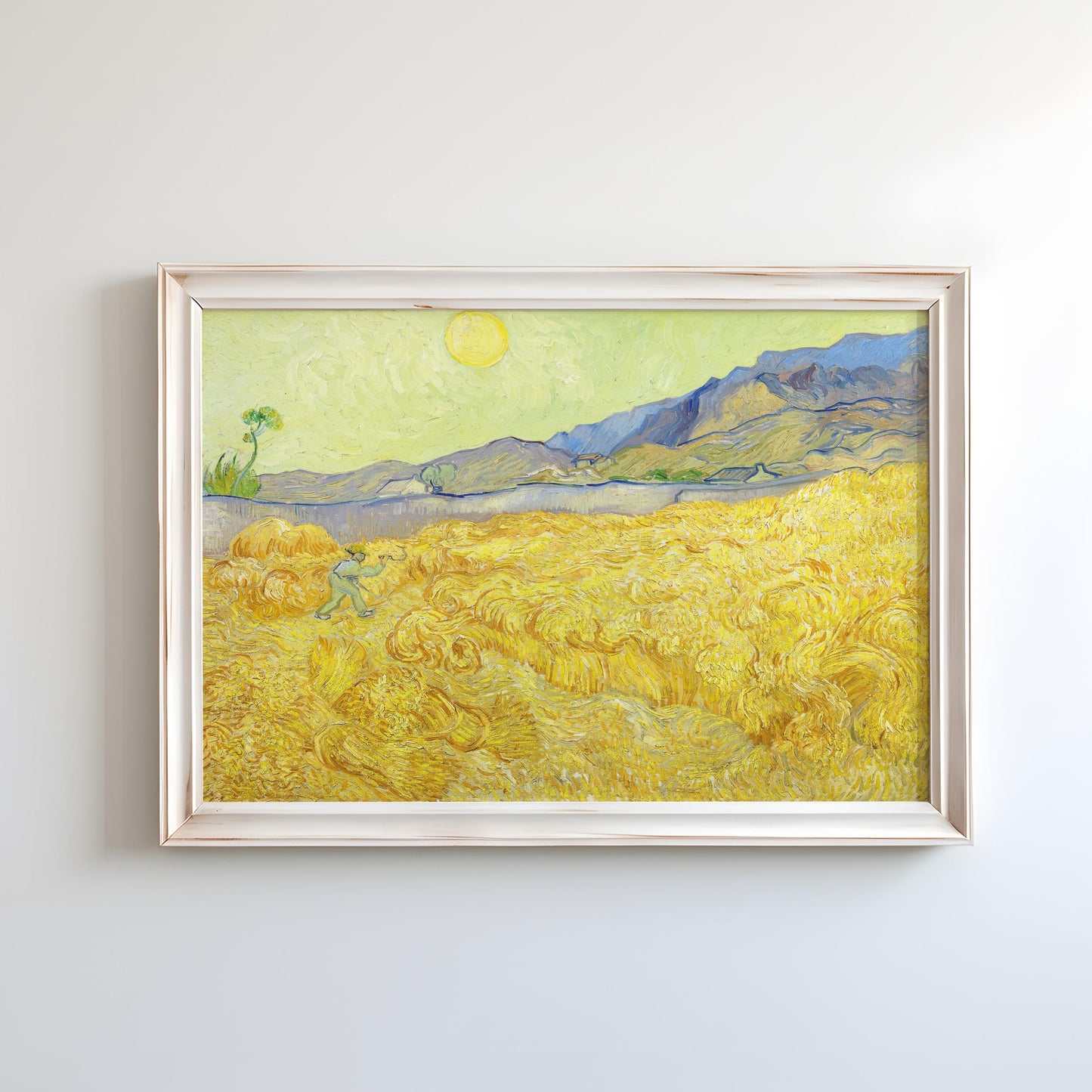 Wheatfield with a Reaper by Vincent van Gogh 1889 | Post-Impressionism Art Print (B4062)