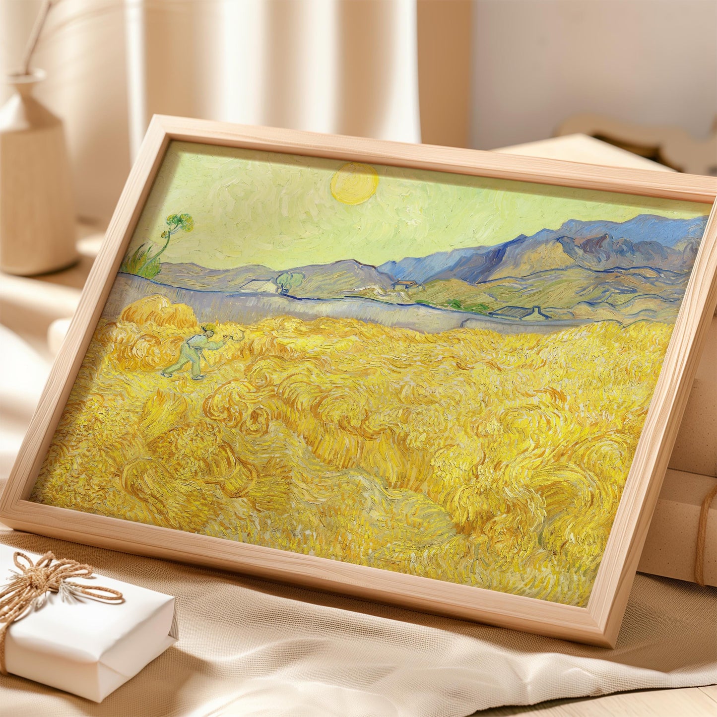 Wheatfield with a Reaper by Vincent van Gogh 1889 | Post-Impressionism Art Print (B4062)