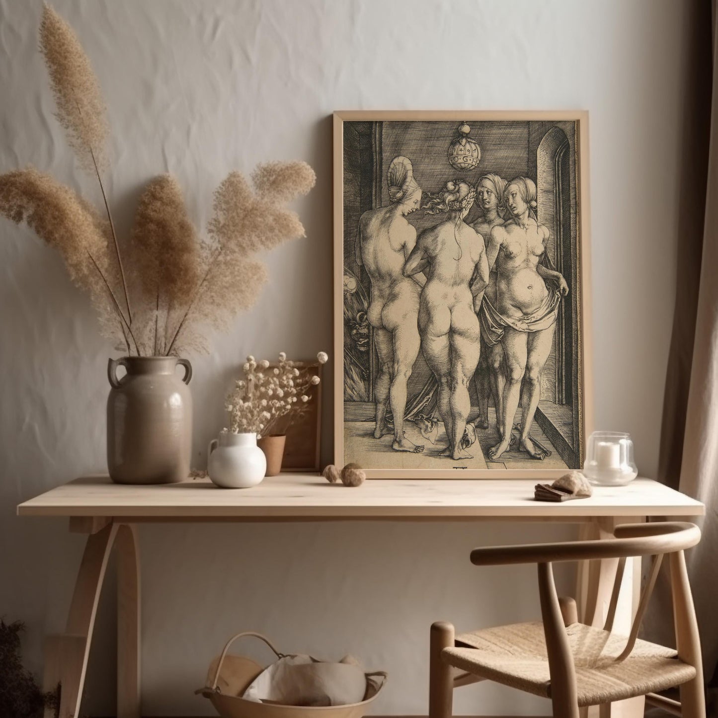 Four Naked Women by Albrecht Dürer 1497 | Renaissance Art Print (D0360)